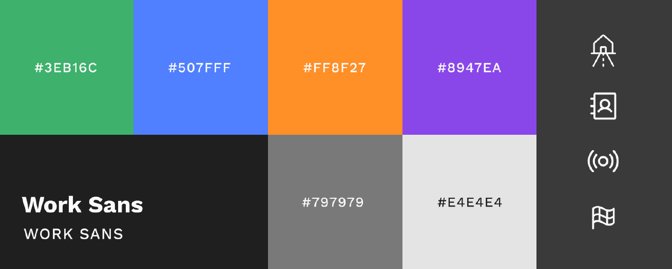 The color palette for the infotainment system.